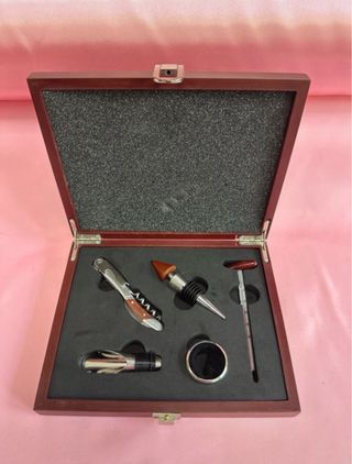 Set da sommelier in legno e metallo