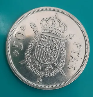 LOTE DE 5 MOMEDAS DE 50 Pesetas Juan Carlos I