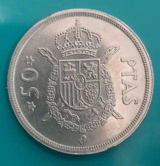 LOTE DE 5 MOMEDAS DE 50 Pesetas Juan Carlos I