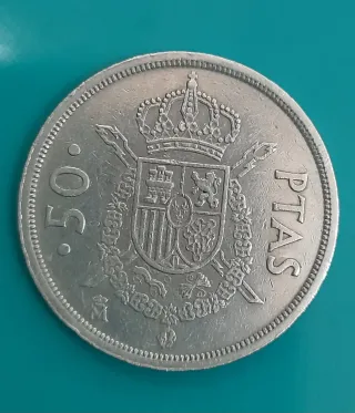 LOTE DE 5 MOMEDAS DE 50 Pesetas Juan Carlos I