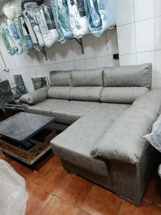 Sofá modular gris tela