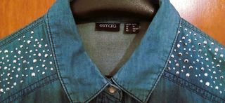 Camisa vaquera mujer con pedrería