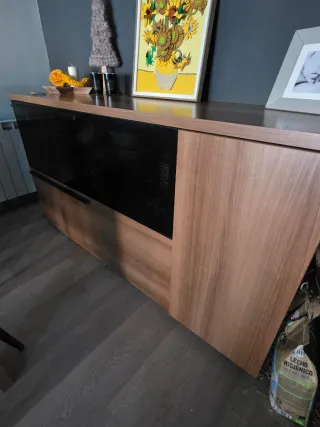 Conjunto Muebles Comedor Kibuc Madera y Cristal