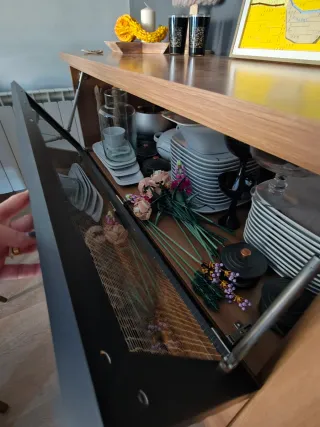 Conjunto Muebles Comedor Kibuc Madera y Cristal