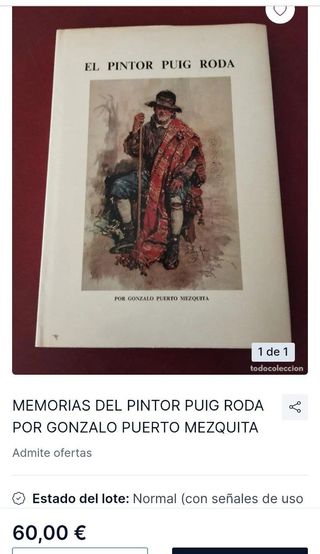 LIBRO EL PINTOR PUIG RODA, GONZALO PUERTO MEZQUITA