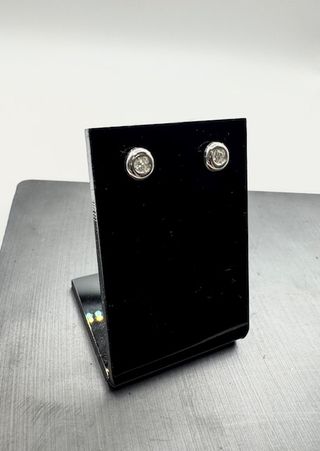 PENDIENTES CON DIAMANTES ORO BLANCO 18K