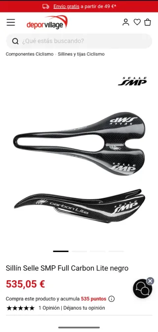 Sillín Selle SMP Full Carbon Lite