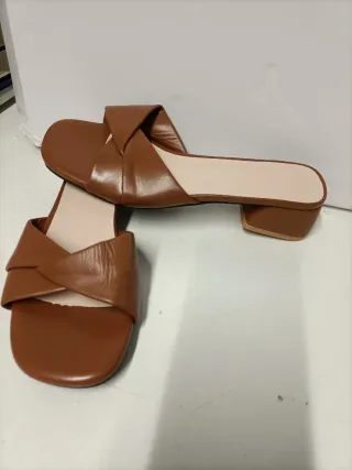 Sandalias de verano mujer, marrón caramelo