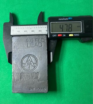 L#557 Lingote de plomo puro .999 FINE LEAD – 1 lib