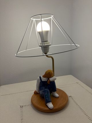Lámpara juvenil cerámica y madera
