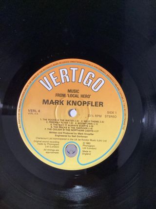 Local Hero - Colonna Sonora Mark Knopfler LP 1983
