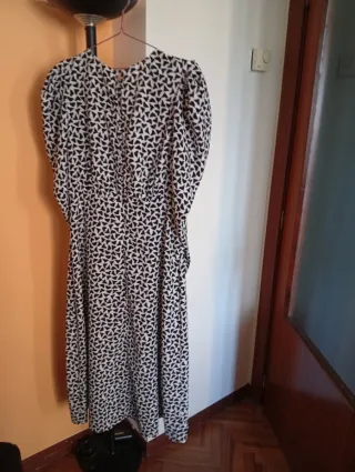 Vestido estampado blanco y negro