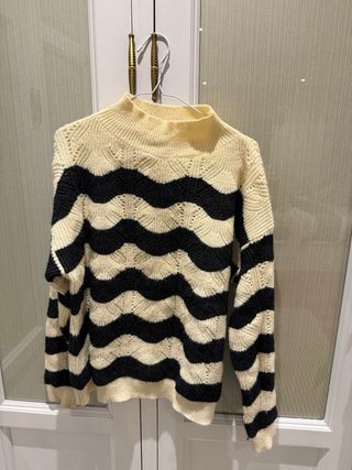 Jersey Noon rayas beige y negro talla M