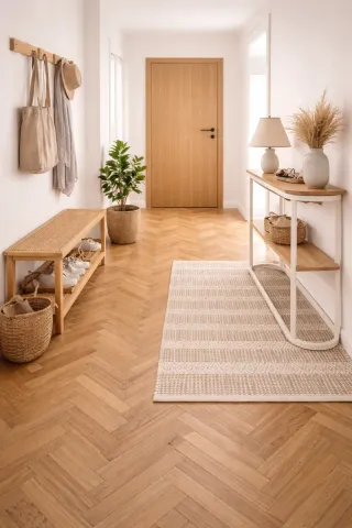 Tavolo da console ausiliario in legno e metallo