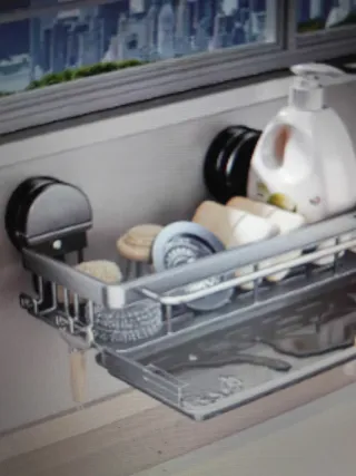 Scaffale portaoggetti da cucina a ventosa