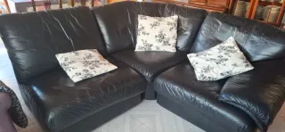 Sofá esquinero de piel 5 plazas