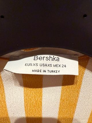 Camisa Bershka rayas mostaza y blanco Talla XS