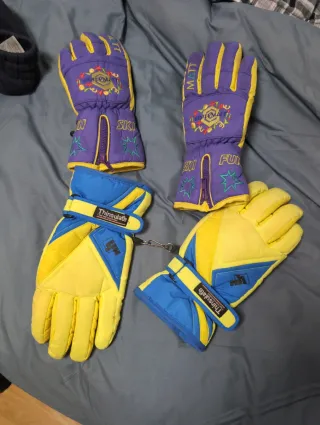 Guantes de Nieve Morado y Amarillo