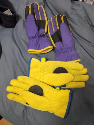 Guantes de Nieve Morado y Amarillo