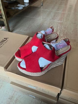 Sandalias esparto rojas T36 y T38