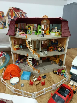 Lote Playmobil: Coche Porsche y Accesorios mansión