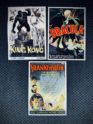 poster horror vintage cinema cult set mostri class