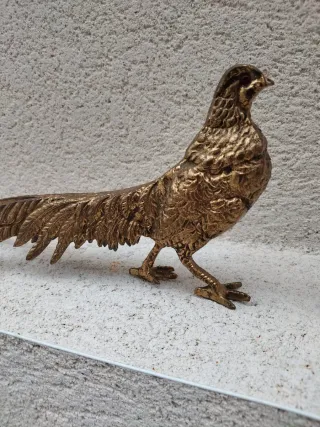 Pareja Faisanes salvajes Bronce Francés Años 50