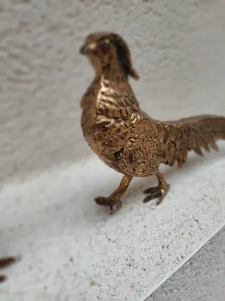 Pareja Faisanes salvajes Bronce Francés Años 50