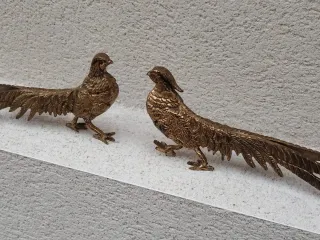 Pareja Faisanes salvajes Bronce Francés Años 50