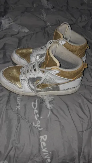 Nike Christian Blancas Doradas Plateadas Talla 42