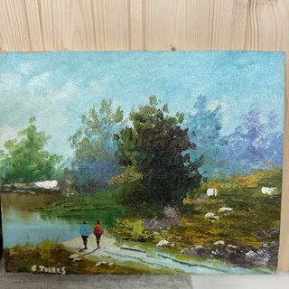 Pareja de lienzos óleo años 80