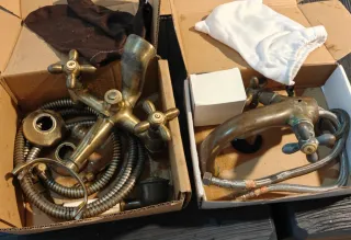 Grifo y ducha clásico / vintage metal / latón