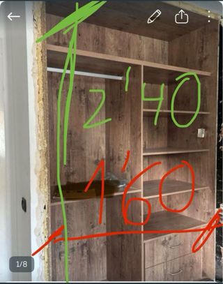 Armario empotrado madera y cristal