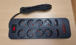 Regleta 10 enchufes + 4 USB