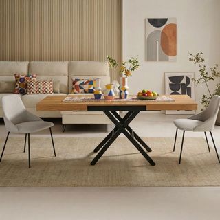 Mesa elevable centro/comedor extensible Novelty.