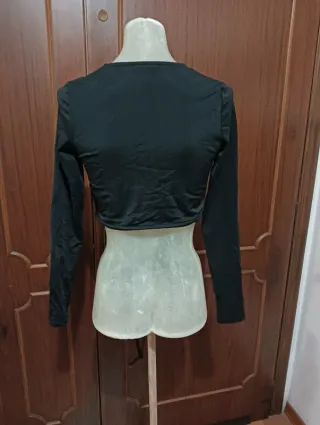 Top Zara incrociato nero taglia S