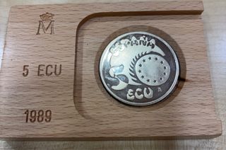 Moneda Plata 5 ECU España 1989