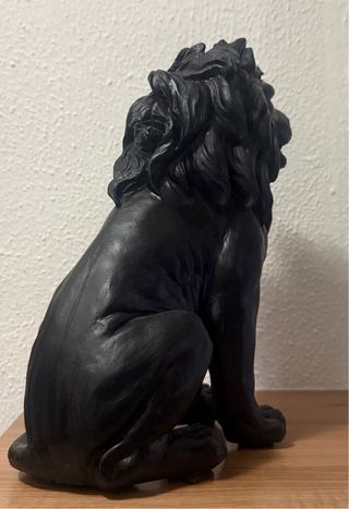Figura León Negro Decorativo