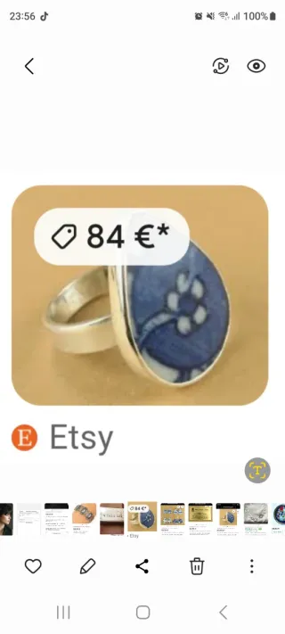 Pulsera Porcelana China Azul y Plata