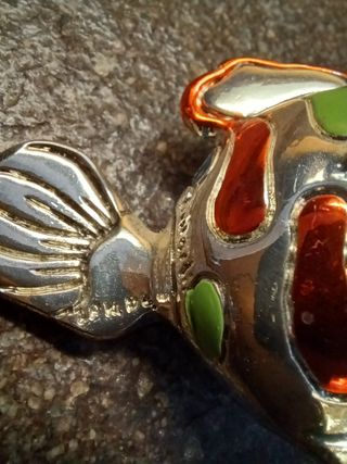 Pesce Smaltato Multicolore Argento