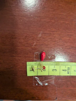 Pendientes Oro 18k Flor Coral Niña