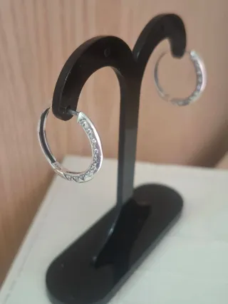 Pendientes plata 2cm con circonitas