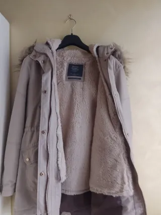 Parka donna beige con cappuccio Pelliccia removibi