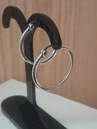 Pendientes Plata 3cm Trenzados