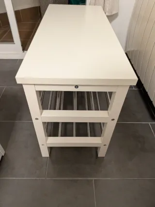 Banco Zapatero IKEA TJUSIG Blanco/Inox