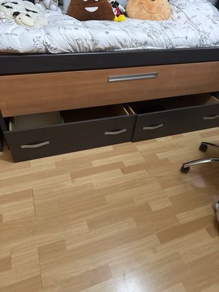 Cama nido con pupitre y almacenaje