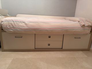 Cama 90 con almacenaje y estantería