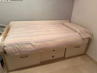 Cama 90 con almacenaje y estantería