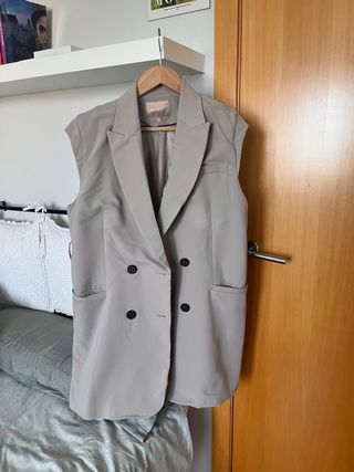 Chaleco de traje beige/gris