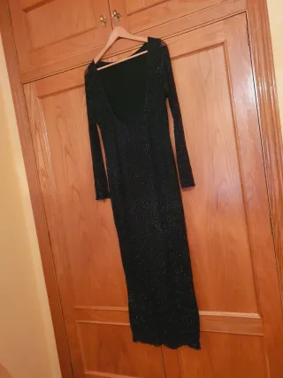 Vestido Shein Negro Brillos Talla XL